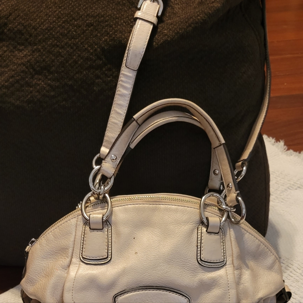 Coach Cream Leather Satchel with Silver Hardware.  Make An Offer! - Picture 9 of 16